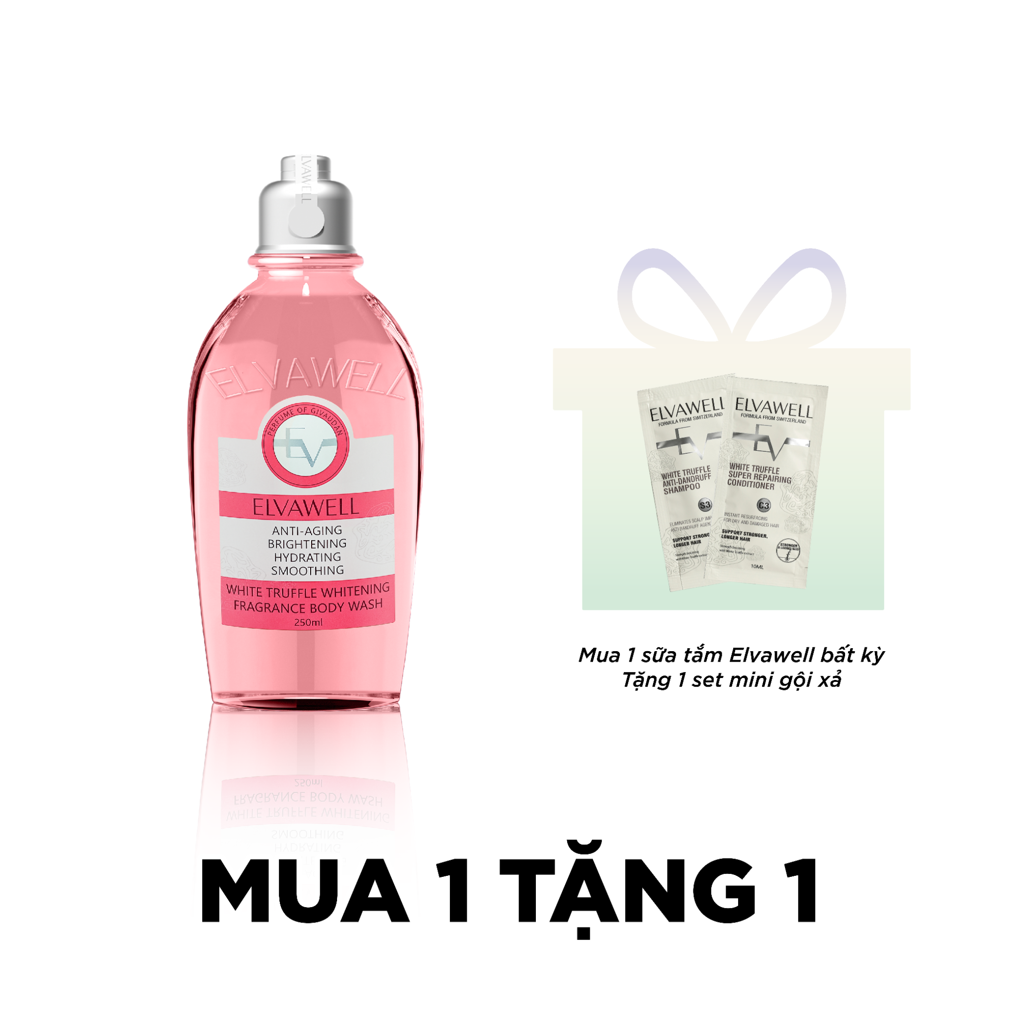 Sữa tắm nấm Truffle dưỡng ẩm Elvawell (250ml) - Sữa tắm White Truffle Amino Acid Elvawell - La Rose
