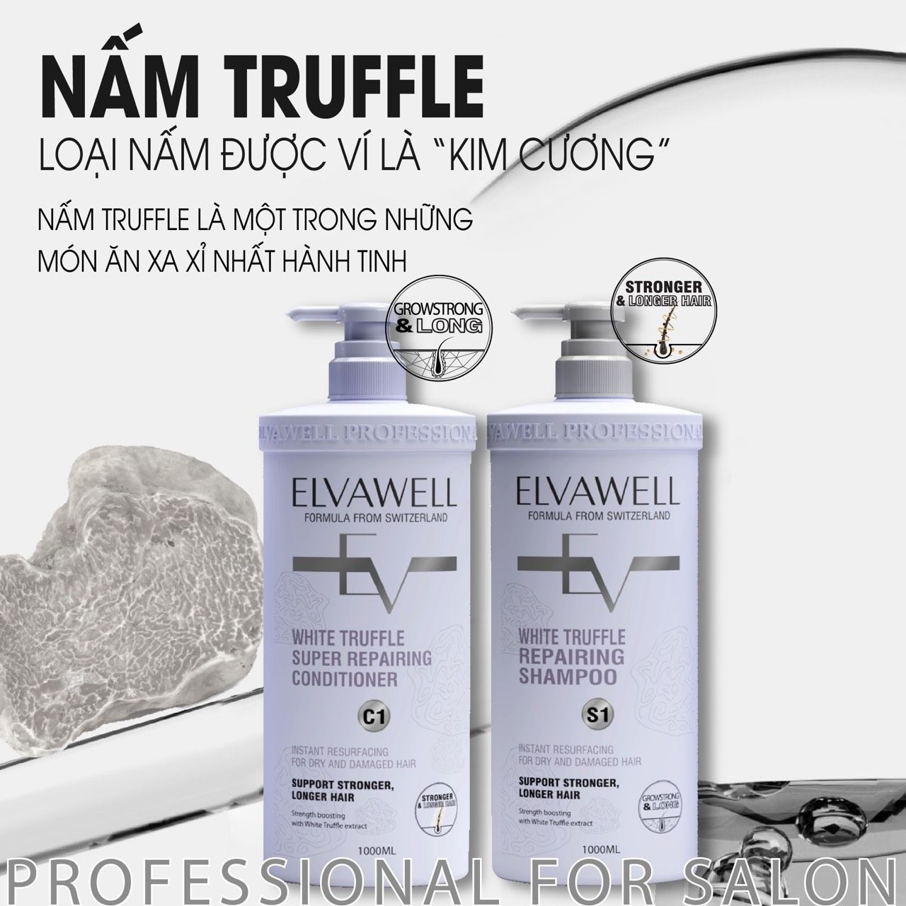 Dầu xả phục hồi hư tổn siêu suôn mượt Elvawell 1000ml