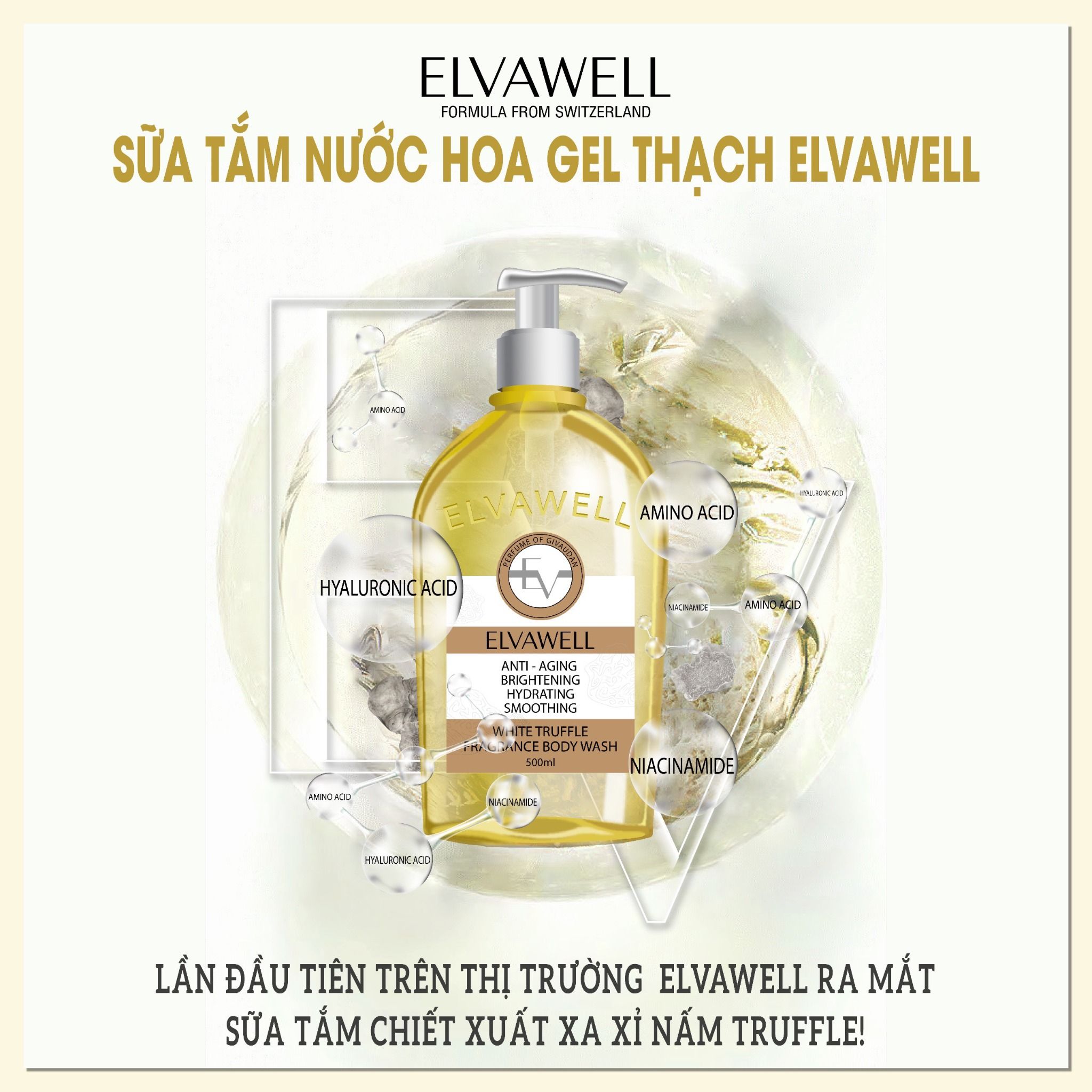 Sữa tắm nước hoa nấm Truffle Elvawell (500ml) - Sữa tắm White Truffle Elvawell - Sugar Honey