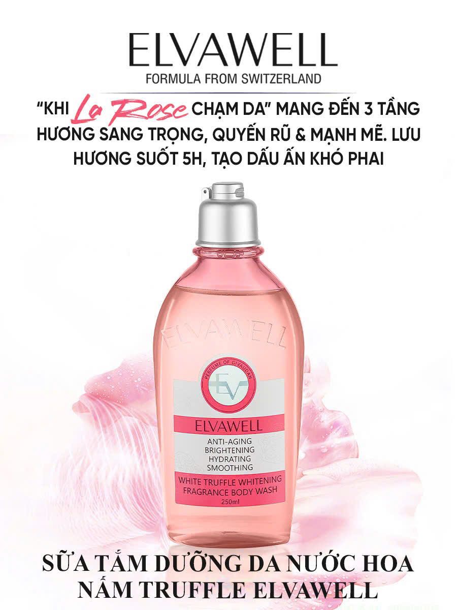 Sữa tắm nấm Truffle dưỡng ẩm Elvawell (250ml) - Sữa tắm White Truffle Amino Acid Elvawell - La Rose