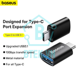  Đầu chuyển OTG Type C to USB 3.1 tốc độ cao Baseus Ingenuity Series Mini OTG Gen2 (Type-C to USB-A 3.1 Full Size, 10Gbps High speed OTG for Laptop/ Macbook/ iPad/Tablet/ Smartphone) 