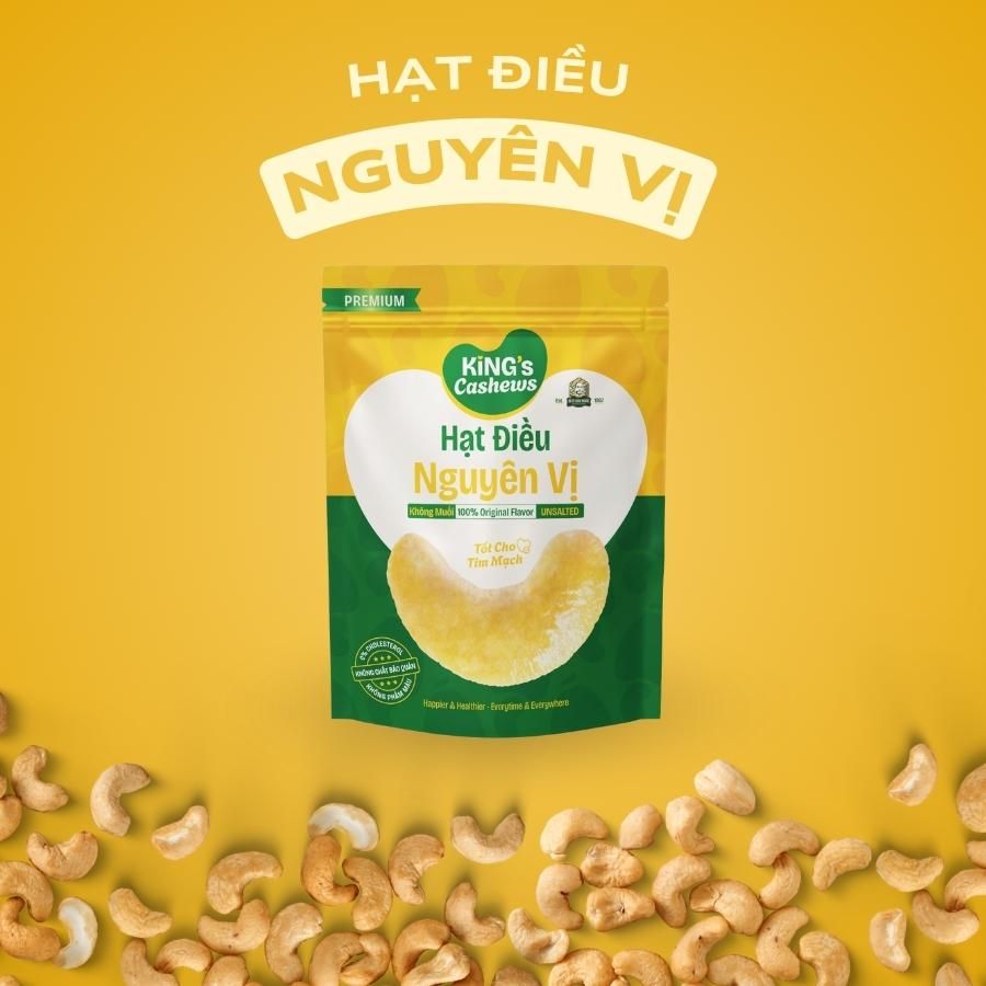 Hạt điều Nguyên Vị King's Cashew túi 65g