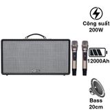 Loa karaoke di động ACNOS FLAC 36, Bass 20cm, Công suất 200W, Bluetooth, Kèm 2 Tay Micro