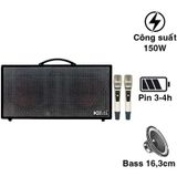 Loa Acnos KSNET450, Công Suất 150W, Pin 3-4h, Bass 16,3cm, Kèm 2 Tay Mic