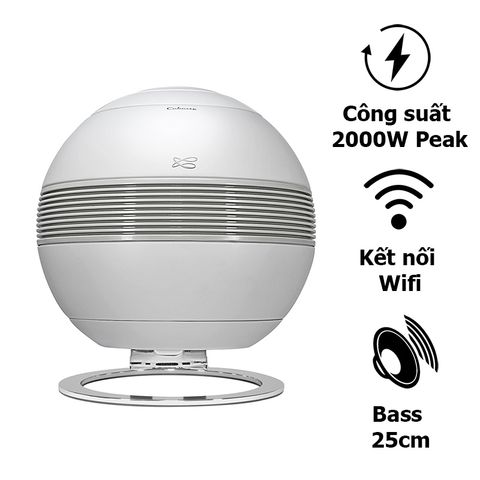 Sub Cabasse The Pearl Sub, Công suất (1000W RMS, 2000W Peak), Bass 25cm, WiFi