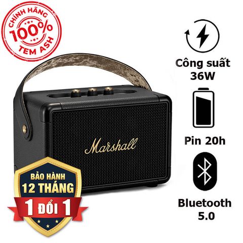 Loa Marshall Kilburn II (2) Chính Hãng Tem ASH, Pin 20h, Công Suất 36W, IPX2, Bluetooth, AUX