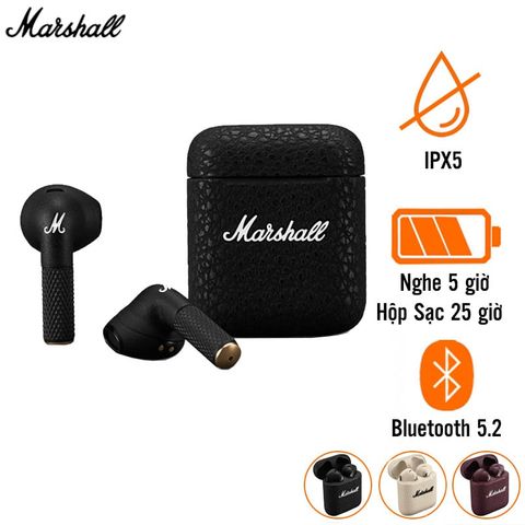 Tai Nghe Marshall Minor 3 (Không Dây, Pin 5 Giờ, Chống Nước IPX5)