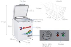 Tủ đông 1 ngăn Sanaky mặt kính cường lực VH-1599HYKD (100 lít)
