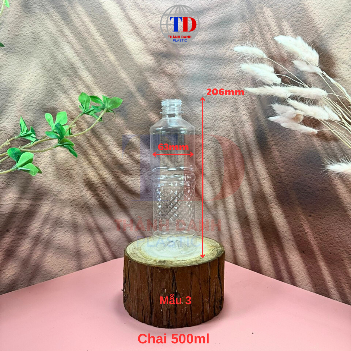 Chai PET 500ml nước suối