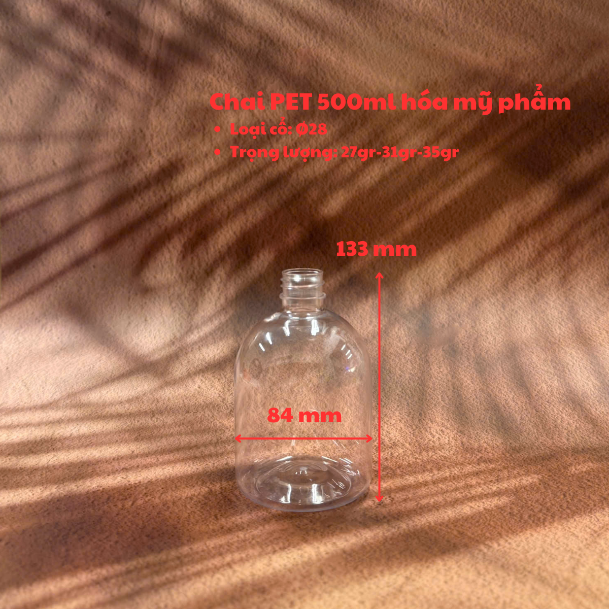 Chai PET 500ml hóa mỹ phẩm