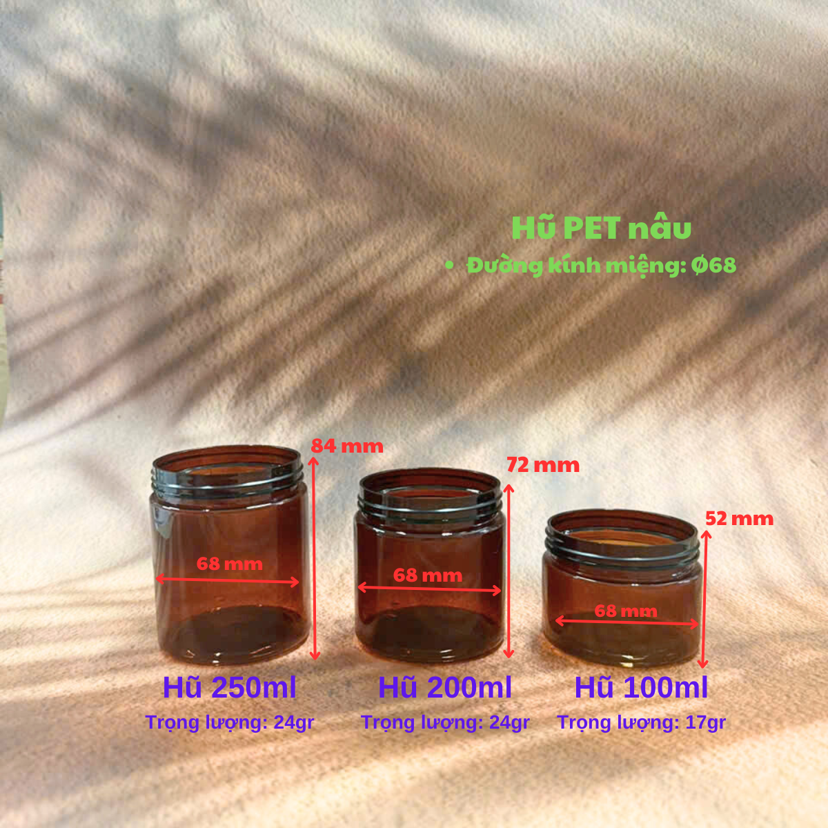 Hũ nhựa PET nâu
