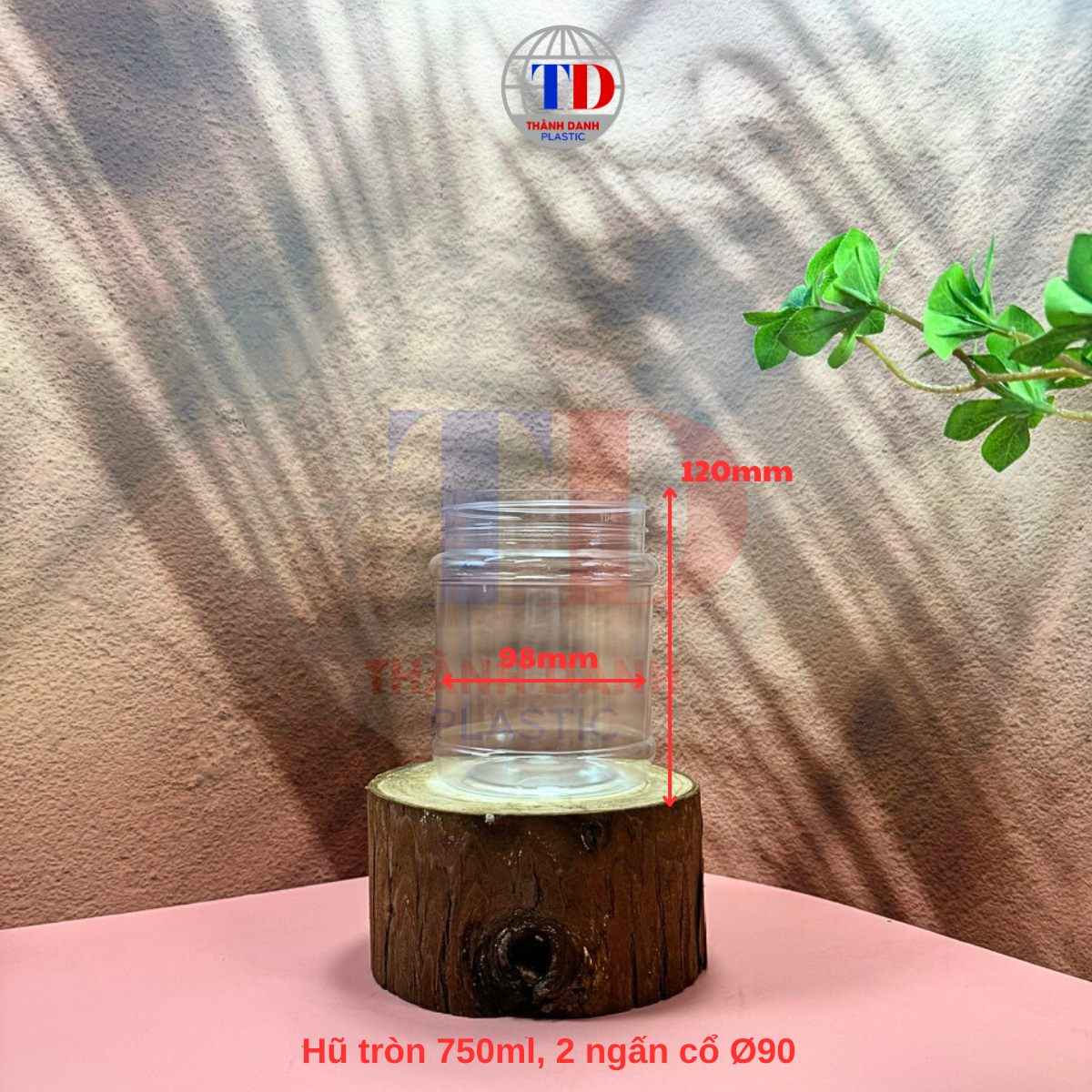 Hũ PET tròn 750ml nắp 2 ngấn