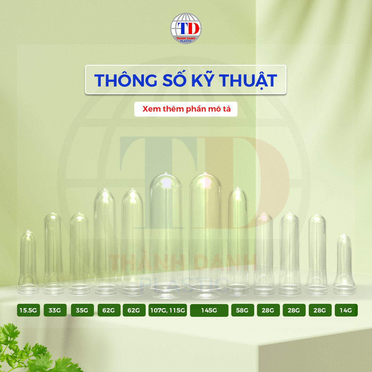 Phôi PET 1LIP Đựng Dầu Ăn, Thực Phẩm