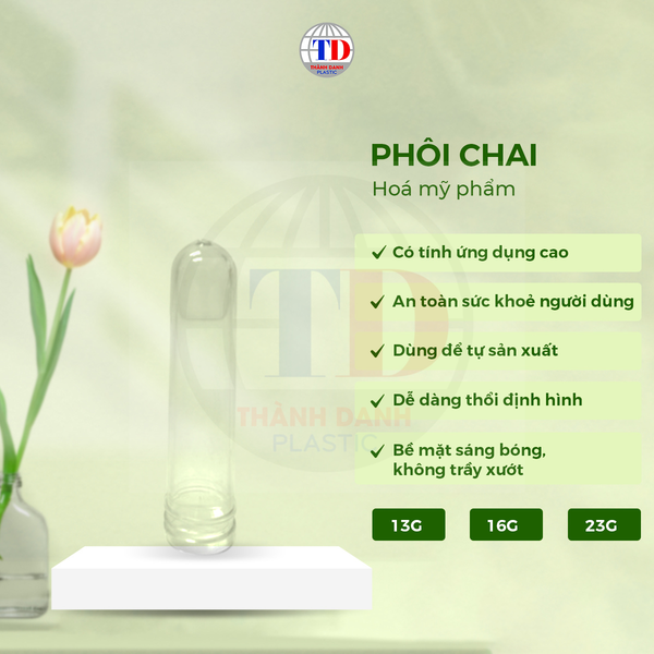  Phôi PET Chai Đựng Hoá Mỹ Phẩm 