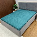 Nệm Bông Ép Gấp 3 Angel Chần Ô Vuông (Màu Xanh)