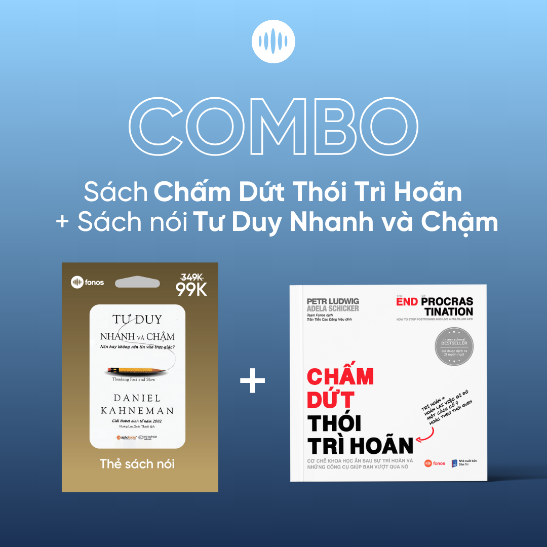 Combo sách Chấm Dứt Thói Trì Hoãn & Thẻ sách - Tư Duy Nhanh Và Chậm