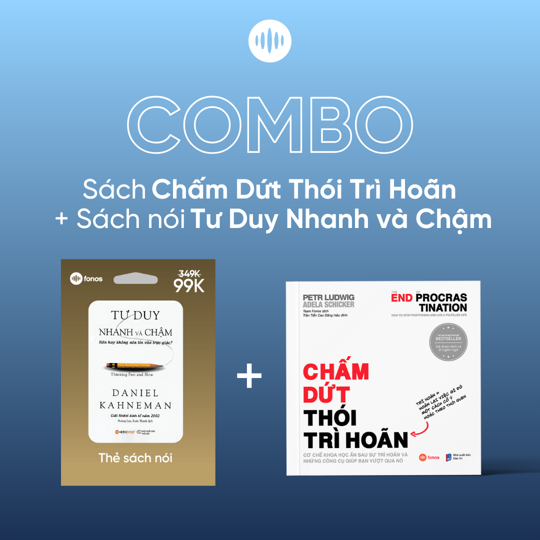  Combo sách Chấm Dứt Thói Trì Hoãn & Thẻ sách - Tư Duy Nhanh Và Chậm 