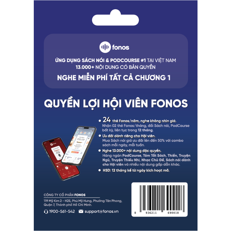  Thẻ Hội Viên Fonos Năm - Premium PRO 