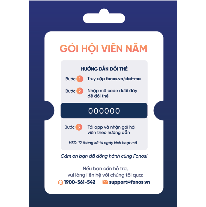  Thẻ Hội Viên Fonos Năm - Premium PRO 