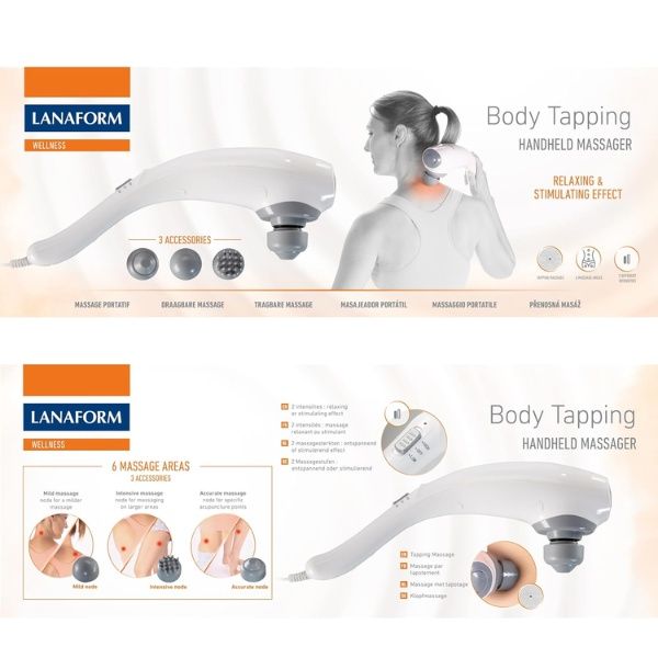 Nhờ tay cầm tiện dụng, máy massage cầm tay Lanaform Body Tapping thích ứng với mọi kiểu cầm mà không cần dùng lực.