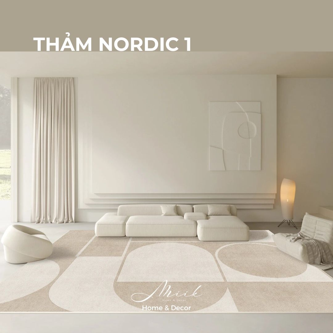 Thảm trải sàn Bắc Âu cao cấp chống trượt khổ lớn màu sắc sang trọng
