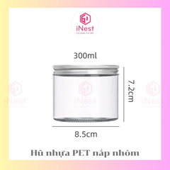 Hũ PET nhựa nắp nhôm 300g