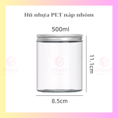 Hũ PET nhựa nắp nhôm 500g