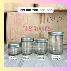 Hũ nắp nhôm thủy tinh 500ml