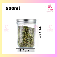 Hũ nắp nhôm thủy tinh 500ml