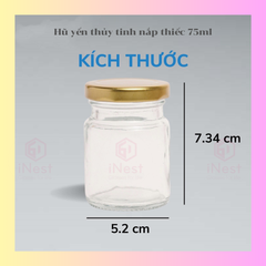 Hũ yến thủy tinh nắp thiếc 75ml