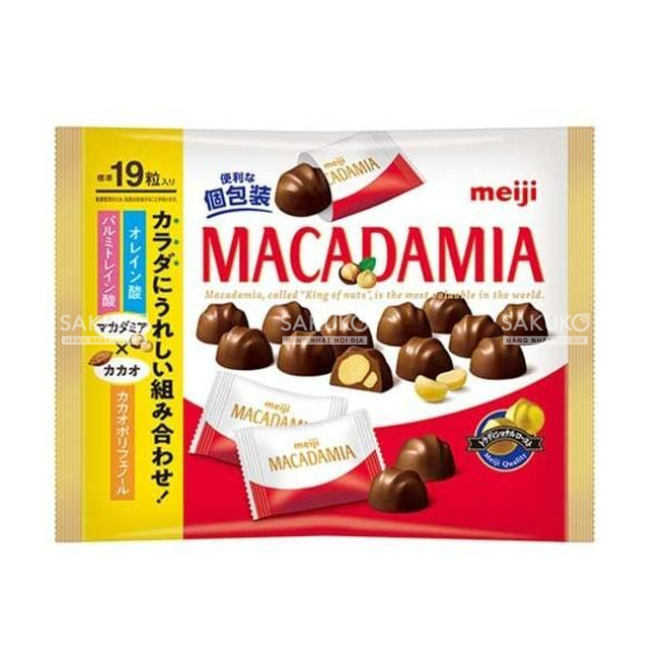  MEIJI- Socola hạt macca gói 19 chiếc 136g 