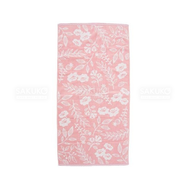  HYS- KHĂN TẮM COTTON HỌA TIẾT 60X120CM PINK 