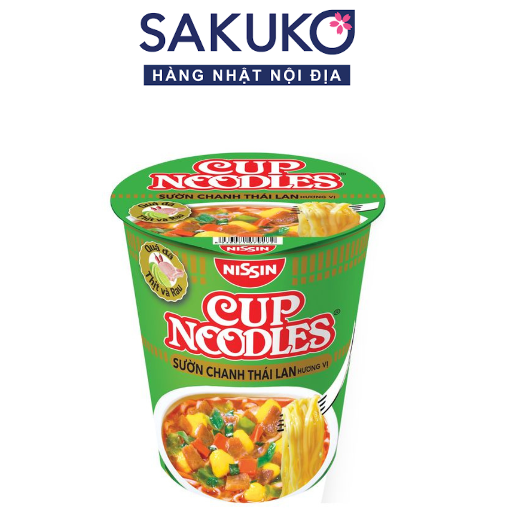Nissin - Mỳ Cup Noodles sườn chanh thái lan 71g