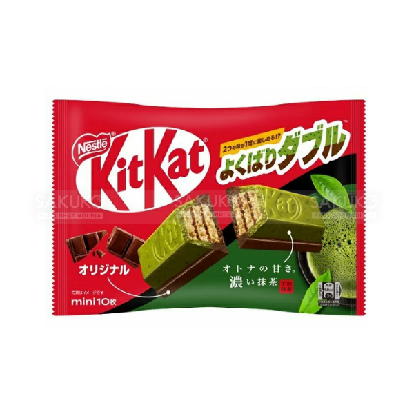  NESTLE-Bánh Kitkat mini mix vị socola & matcha 10c 