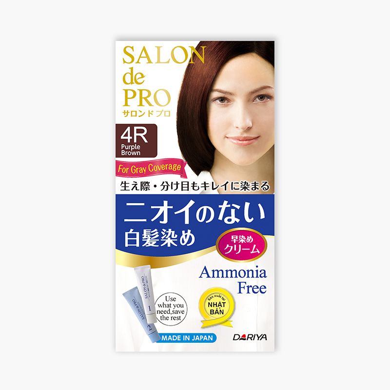 SALONDEPRO- Kem nhuộm tóc phủ bạc F4R(nâu ánh tím)