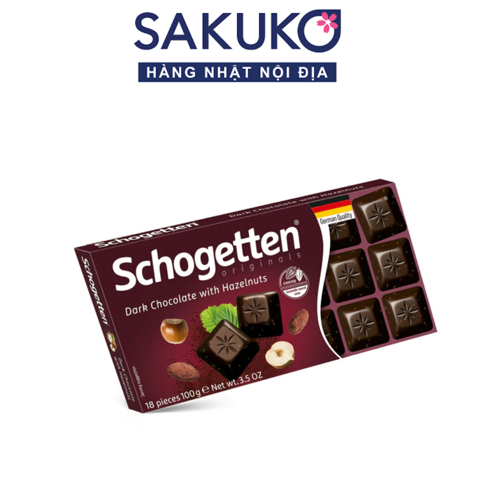 SCHOGETTEN- Socola đắng nhân hạt phỉ thanh 100g