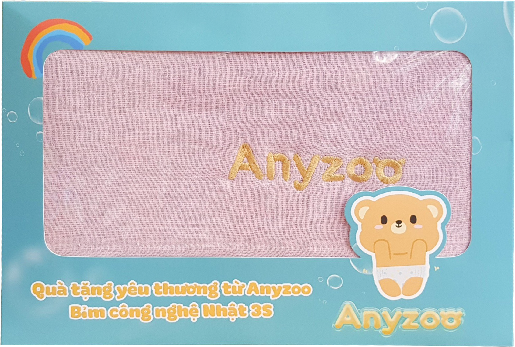 SAKUKO- Khăn tắm logo ANYZOO 60x120 hộp giấy 1c