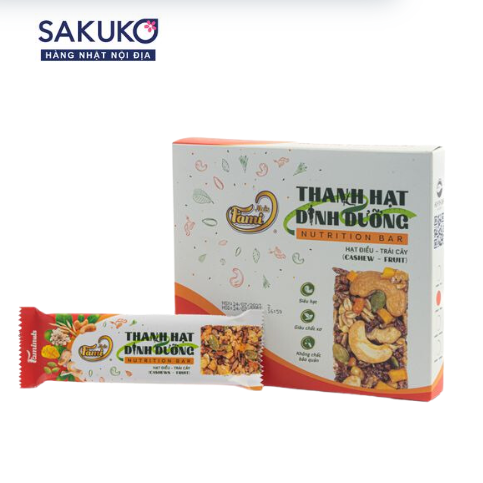 FAMINUTS- Thanh DD hạt điều trái cây hộp 100g