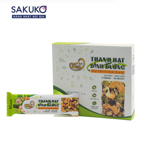 FAMINUTS- Thanh DD hạt điều vị rong biển hộp 100g