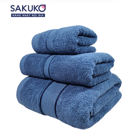 Set khăn cao cấp Nhật Bản 4 món màu xanh cổ vịt