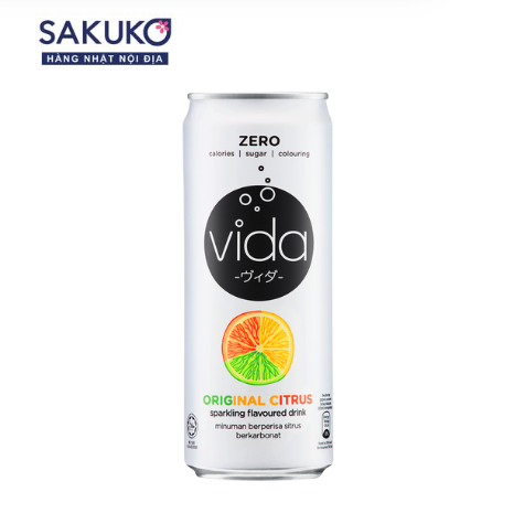 VIDA - Nước ướng có ga hương cam 325ml