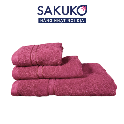 Set khăn cao cấp Nhật Bản 4 món màu hồng vỏ đỗ
