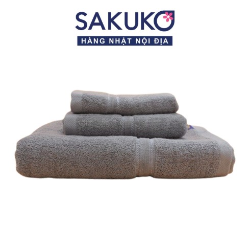 Set khăn cao cấp Nhật Bản 4 món màu ghi