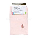  SHEA- Khăn tay Shirring hồng thêu hình thỏ 30*30cm 