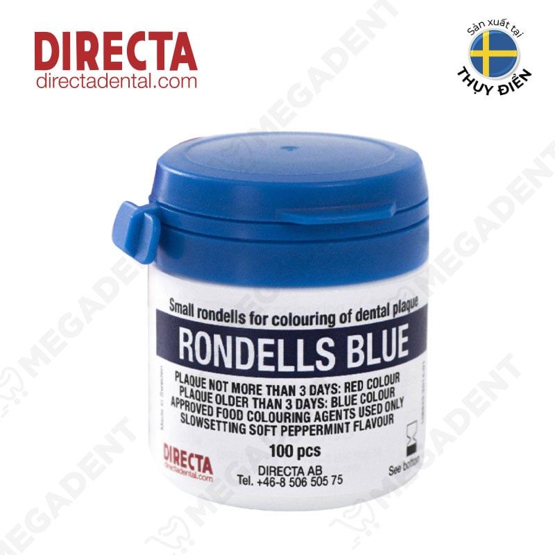 Rondell Disclosing Pellets, Blue - Viên phát hiện mảng bám màu xanh dương - Hộp