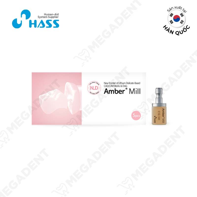 Amber Mill - Sứ ép Lithium Disilicate nguyên khối (Block) - Hộp/5 viên