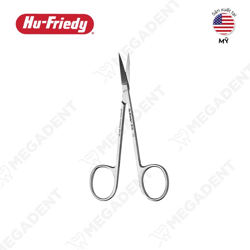 18 Curved Iris Scissors- Kéo cắt chỉ/ cắt mô Iris- Túi 1 cái