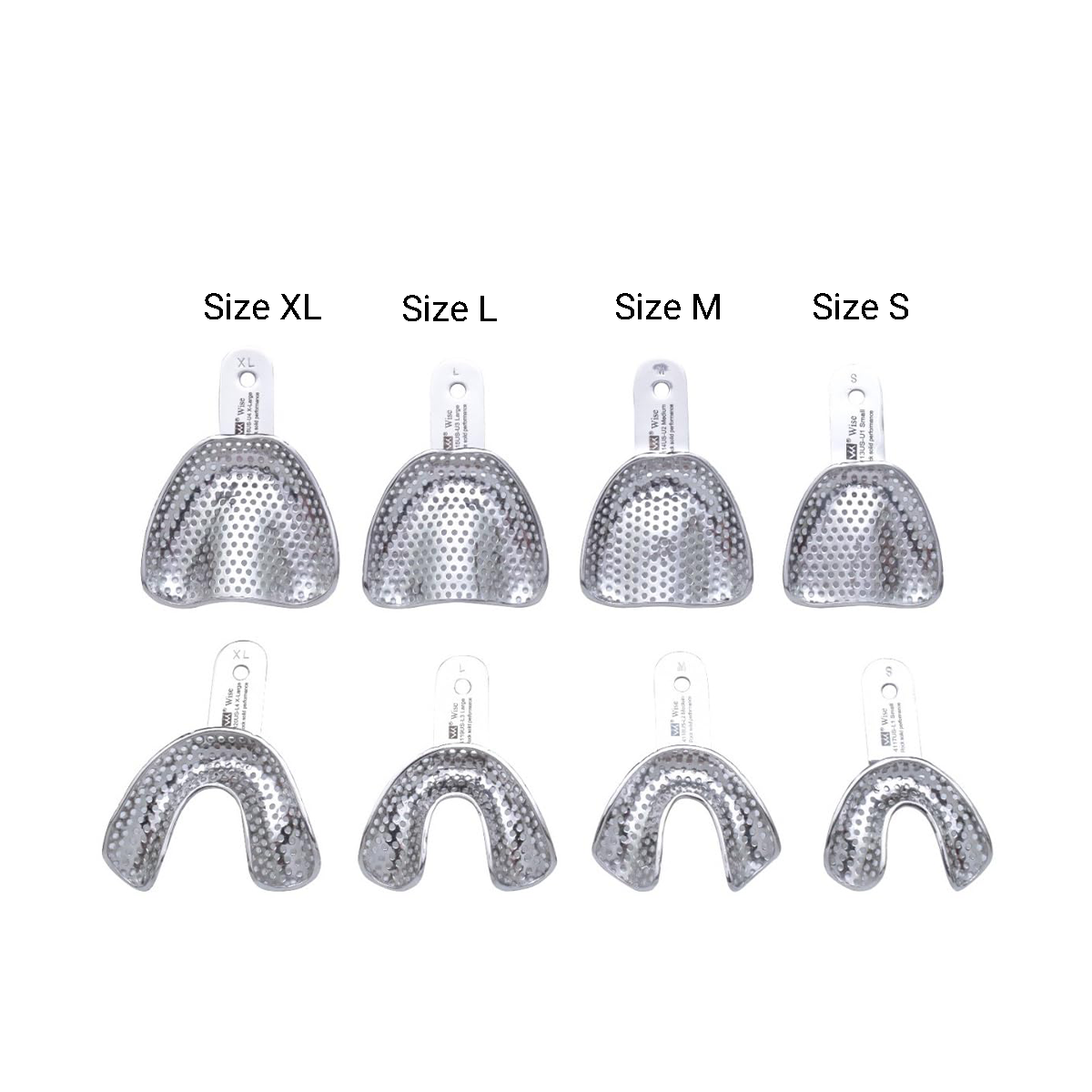Edentulus (perforate tray) - Khay lấy dấu kim loại - Cặp ( 1 hàm trên + 1 hàm dưới)
