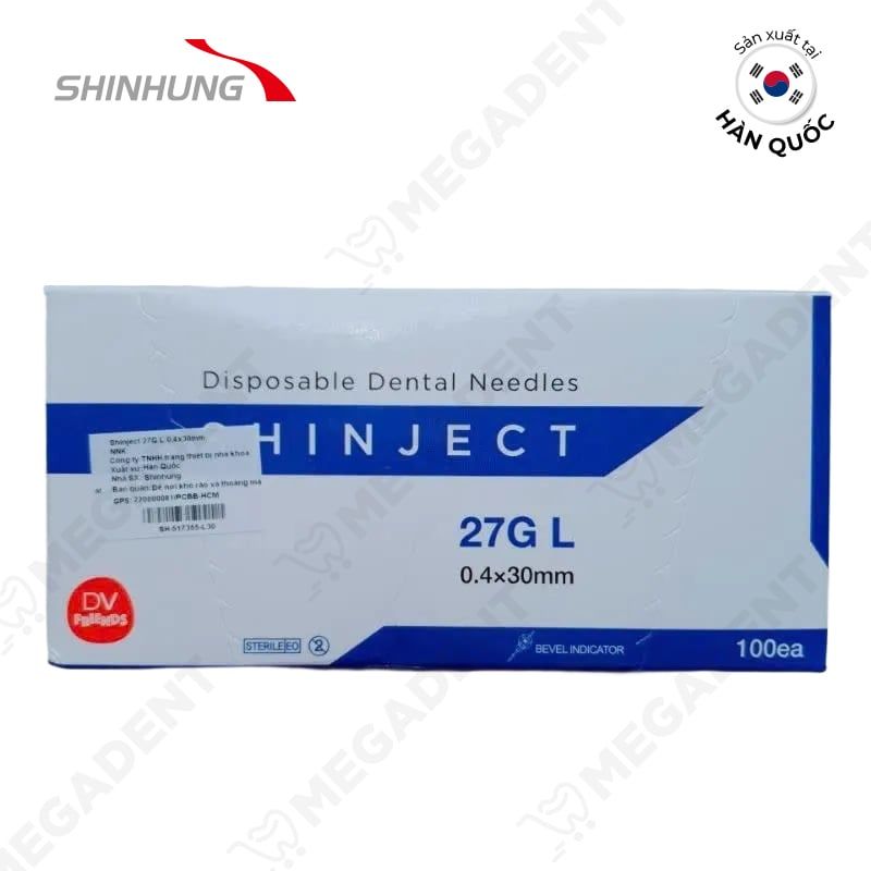 Shinject - Kim tiêm nha khoa - Hộp 100 cái blue