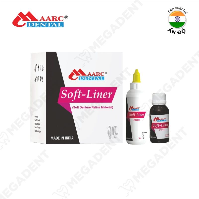 Soft Liner (Denture Soft Rebase Material) - Đệm hàm mềm màu hàm - Hộp 50g + 50ml